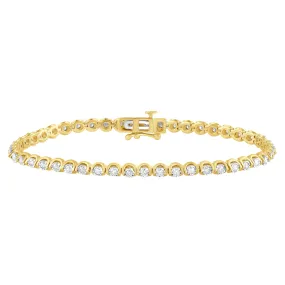 Brilliant Tennis Bracelet with 1.00ct of Diamonds in 9ct Yellow Gold