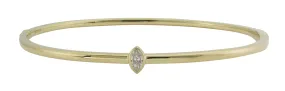 Burnish Set Marquise Diamond Bangle Bracelet