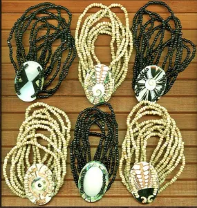 Charming Shark Surf Beaded with Inlaid Shell Stretch Bracelet