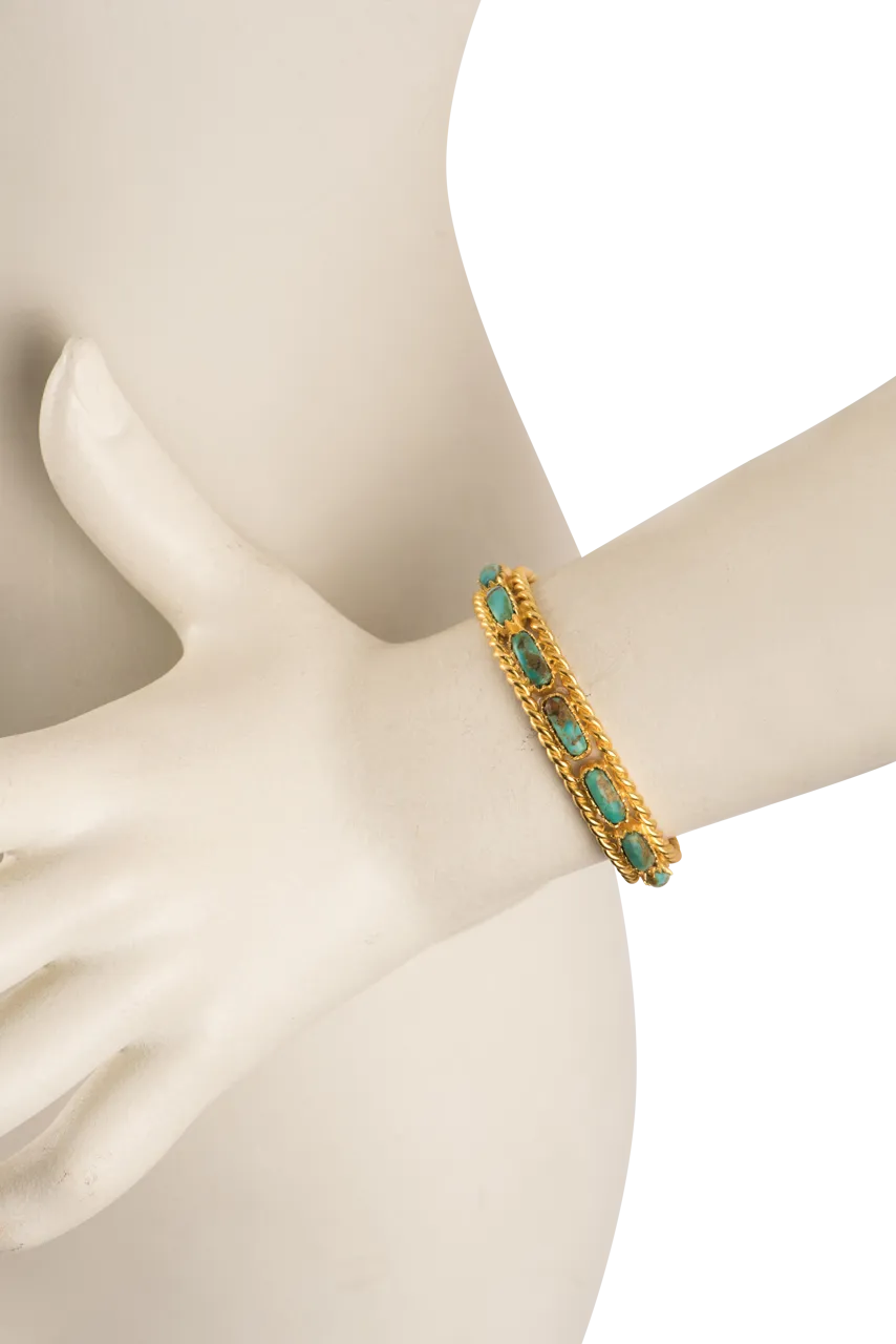 Christina Greene Turquoise Cable Bangle