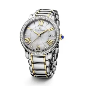 Classic 38mm Stainless Steel and 18K Gold Quartz Watch with Diamond Markers