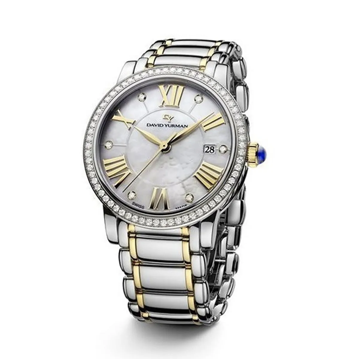 Classic 38mm Stainless Steel and 18K Gold Quartz Watch with Diamond Markers