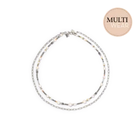Classic Layer necklace silver grey