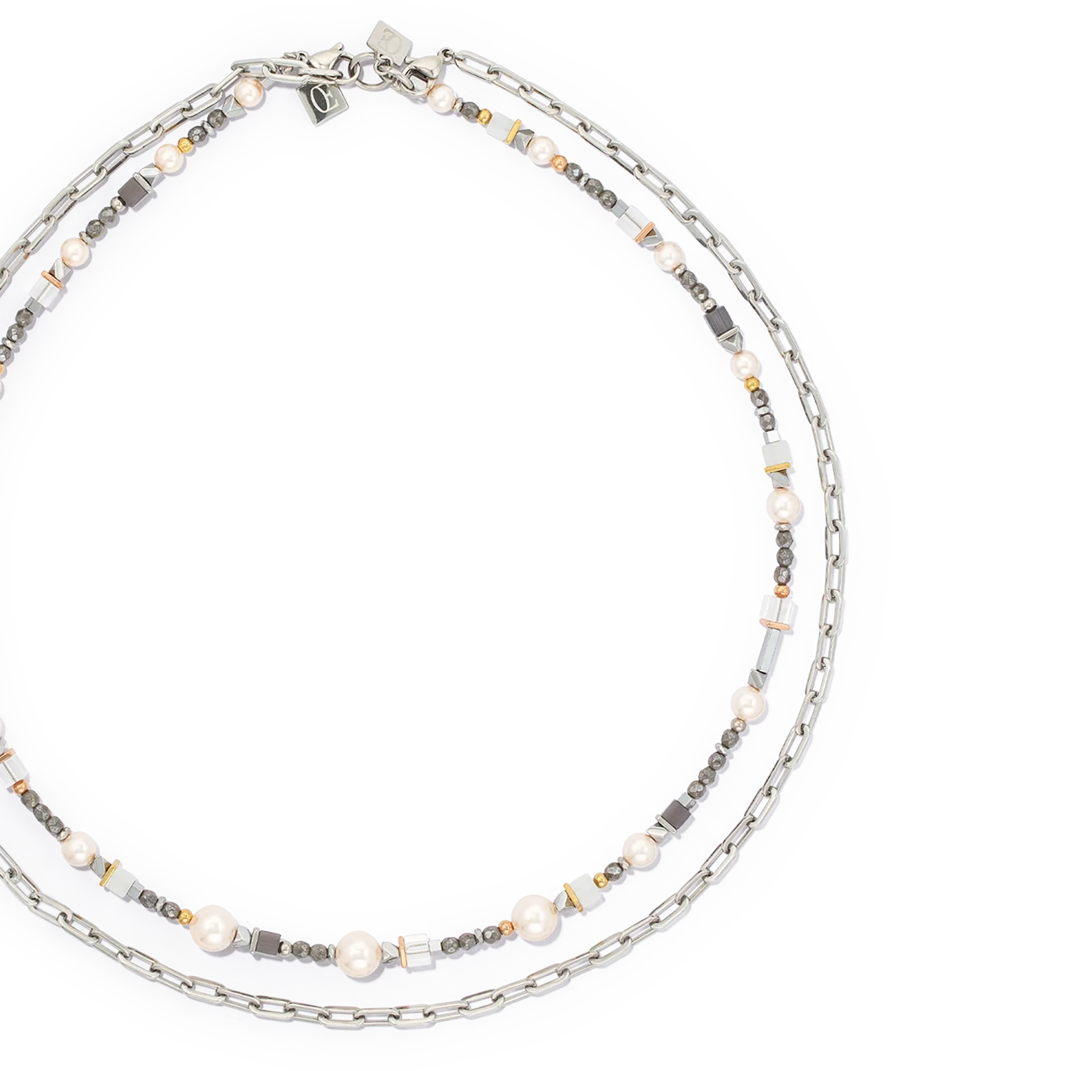 Classic Layer necklace silver grey