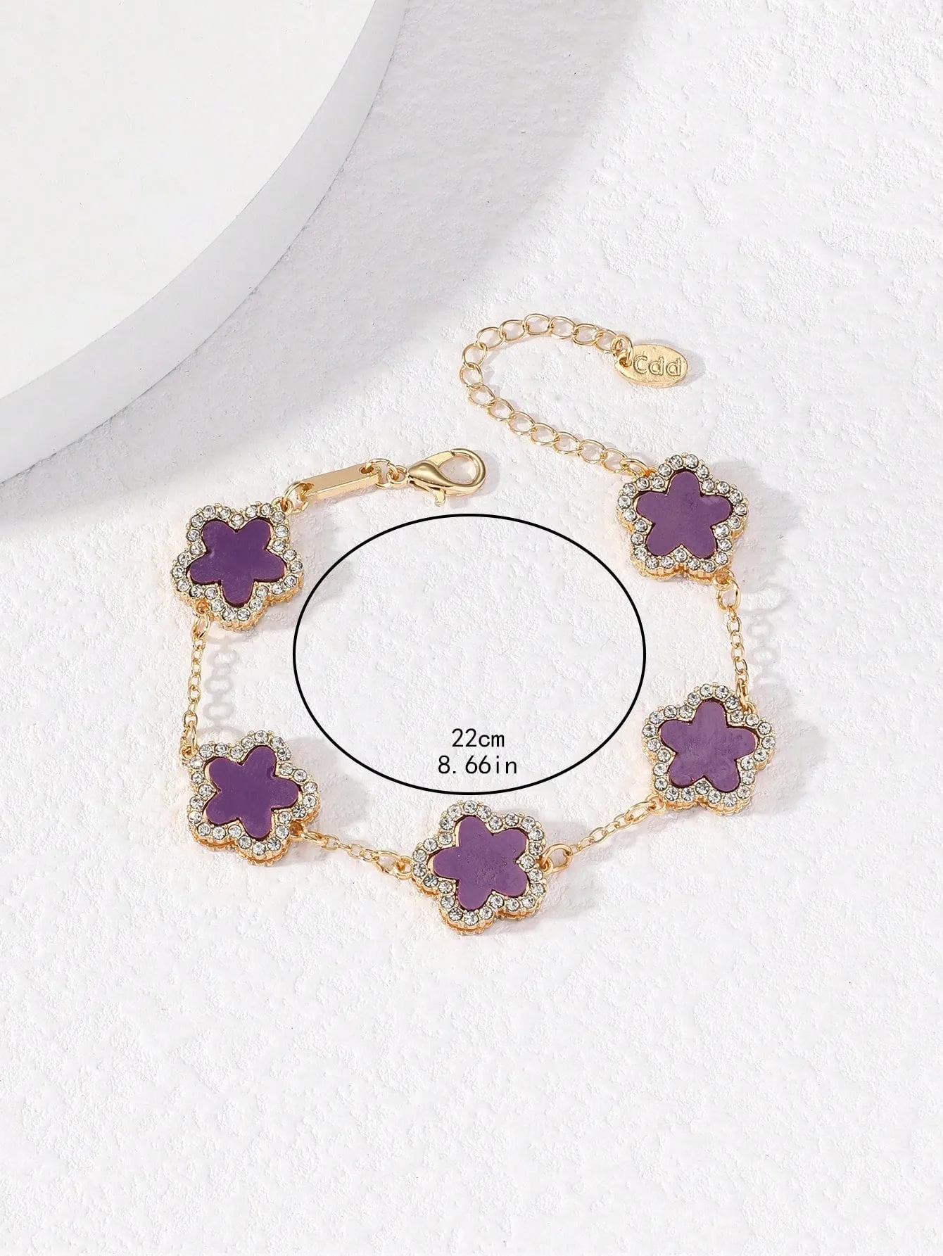 Clover Shaped Rhinestone Inlaid Chic Lady Bracelet Suitable