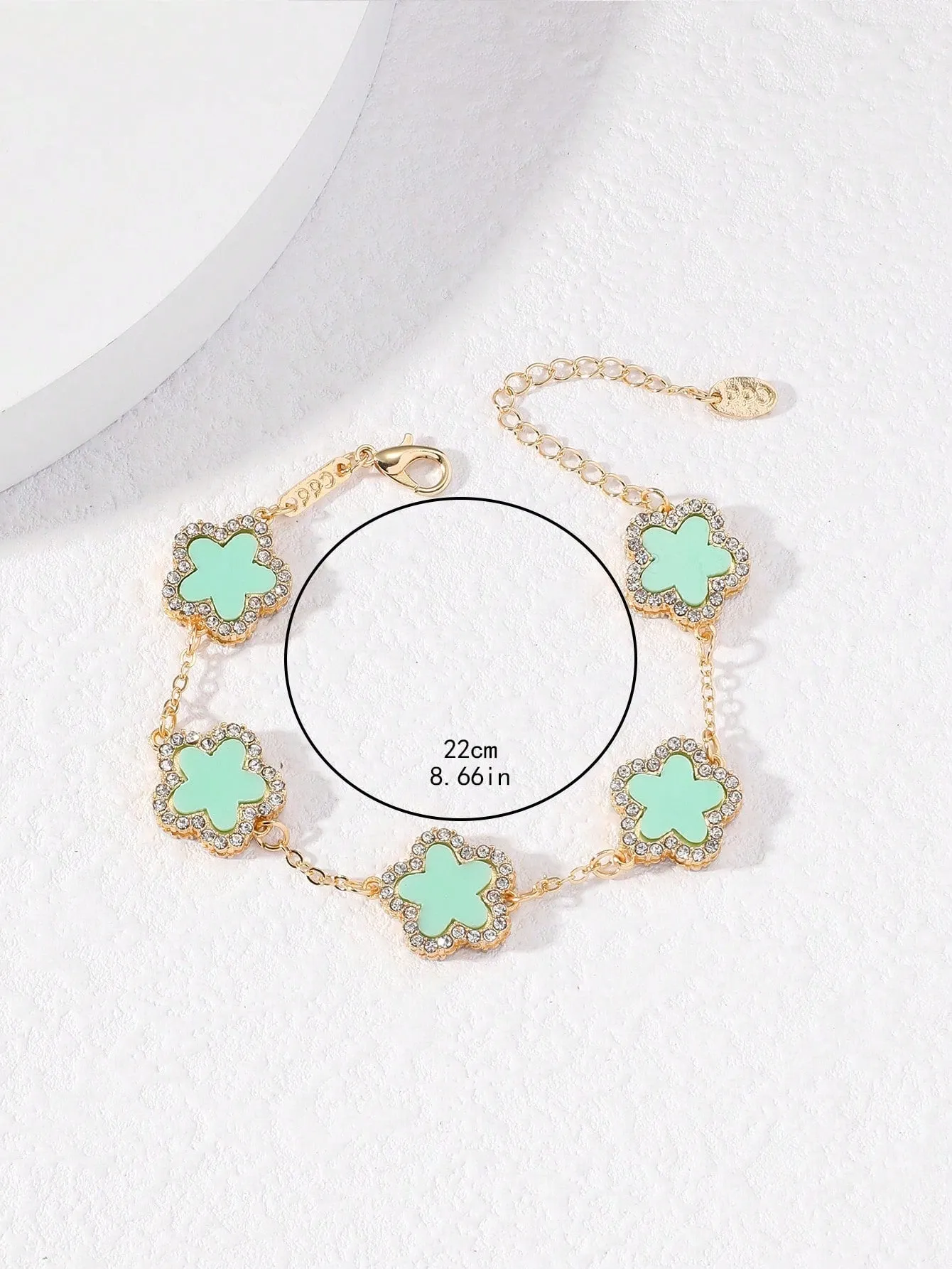 Clover Shaped Rhinestone Inlaid Chic Lady Bracelet Suitable