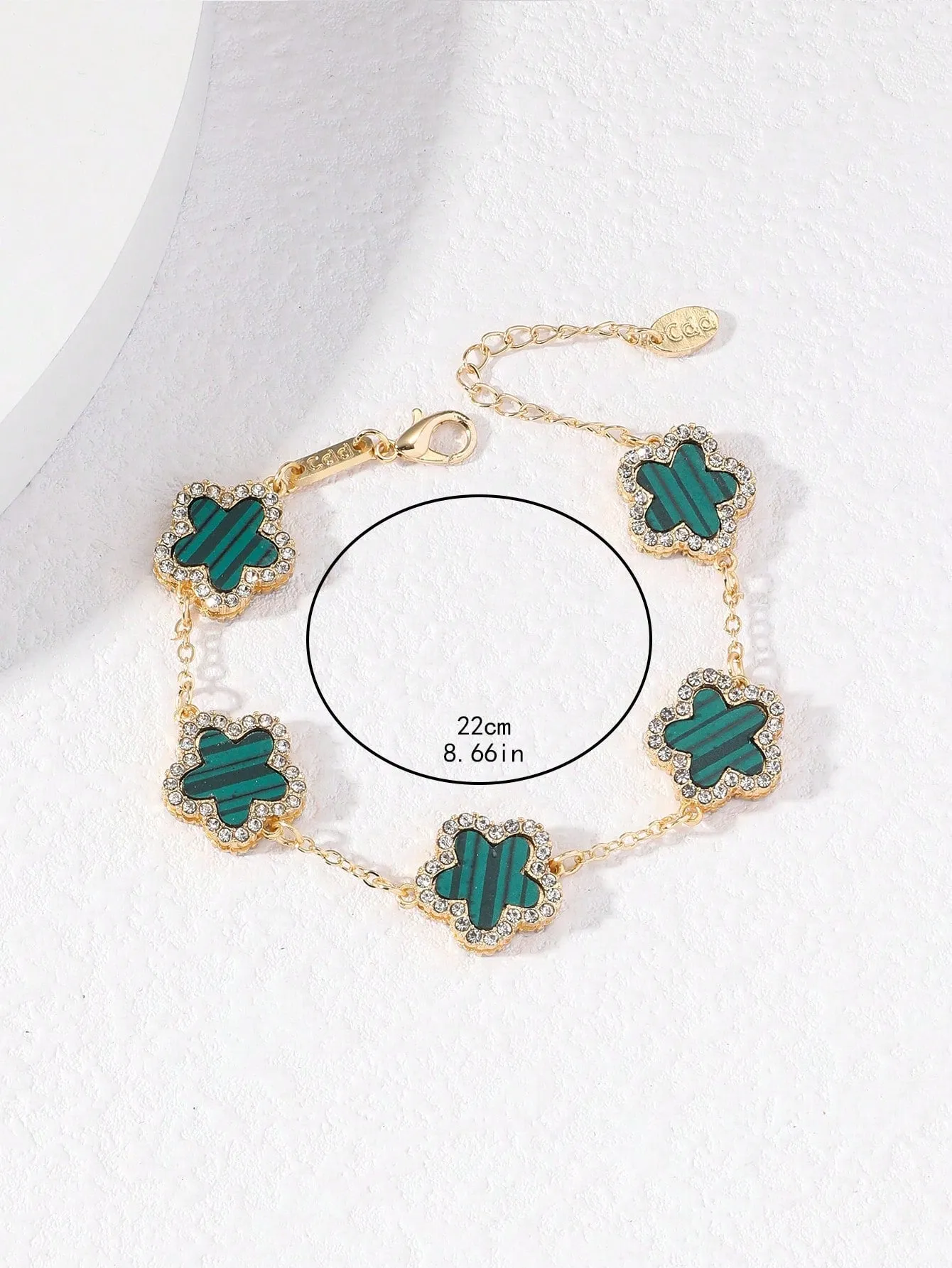 Clover Shaped Rhinestone Inlaid Chic Lady Bracelet Suitable