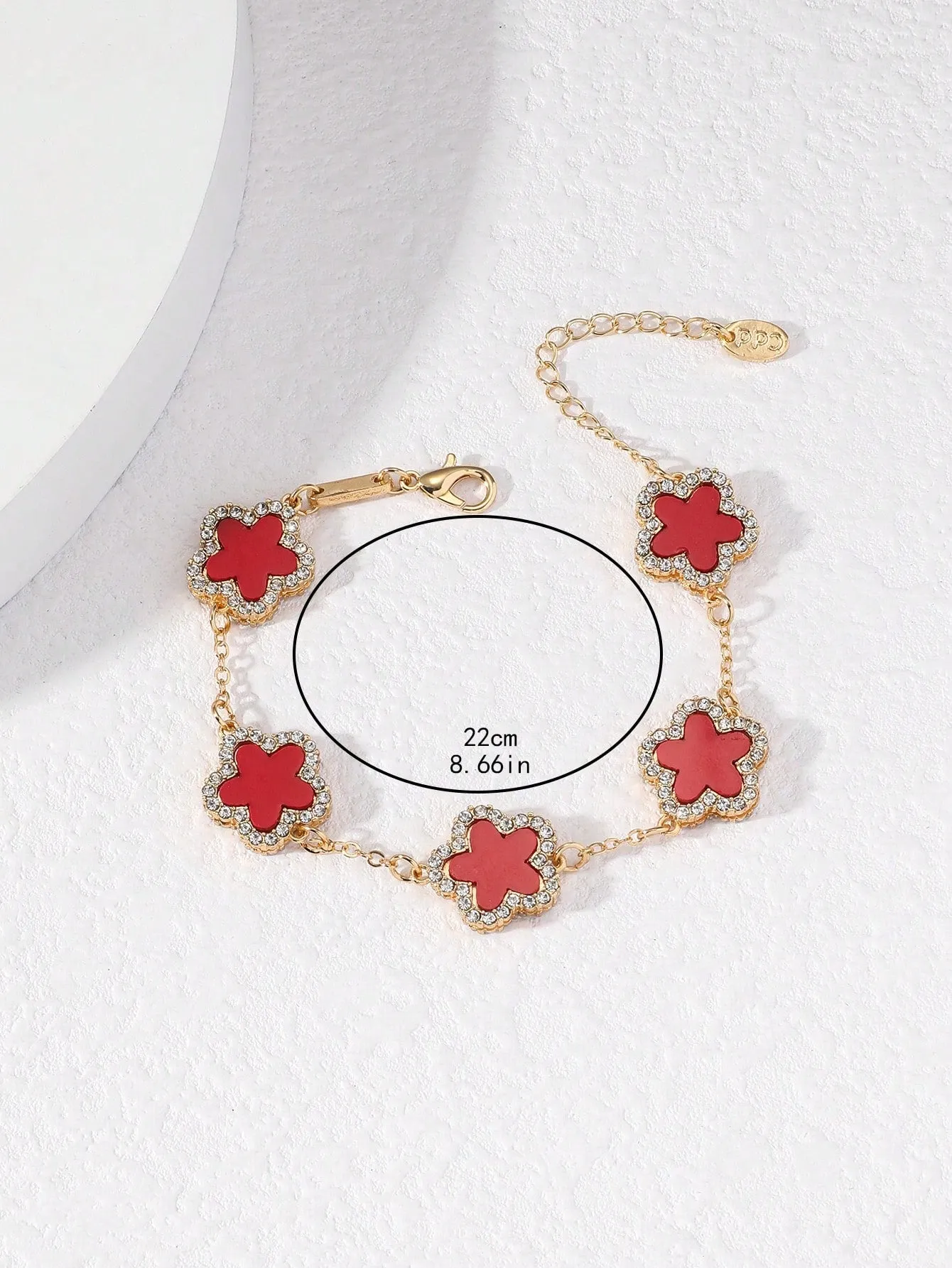 Clover Shaped Rhinestone Inlaid Chic Lady Bracelet Suitable