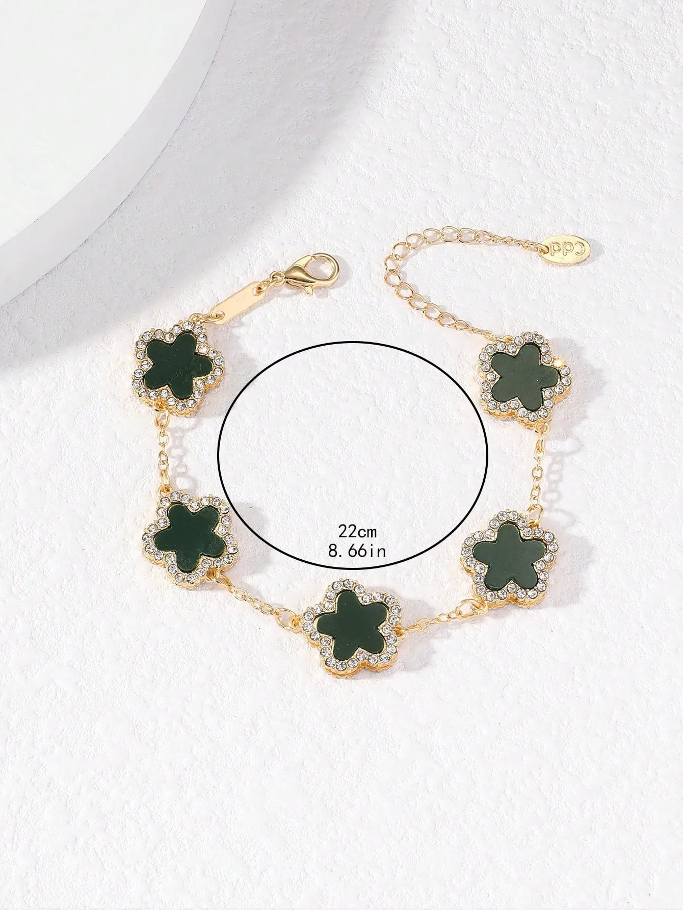 Clover Shaped Rhinestone Inlaid Chic Lady Bracelet Suitable
