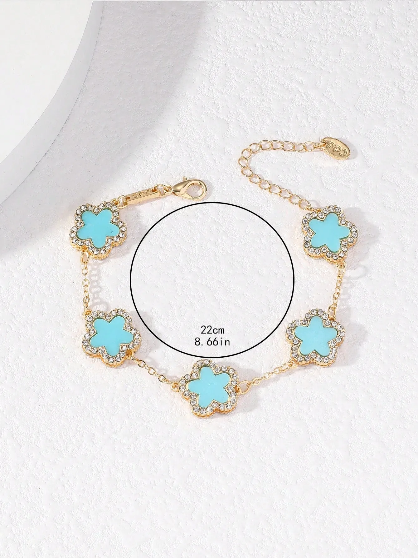 Clover Shaped Rhinestone Inlaid Chic Lady Bracelet Suitable