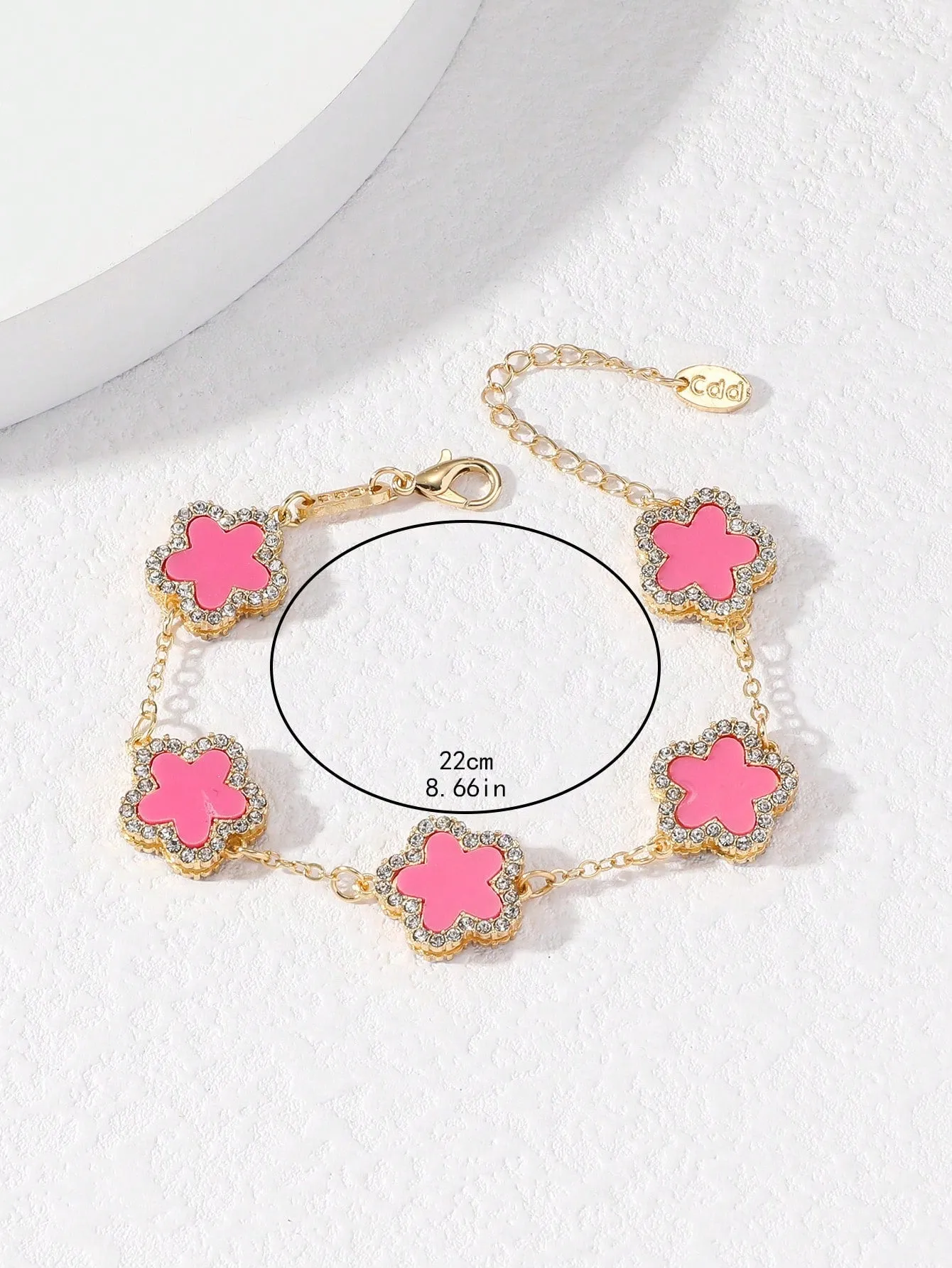 Clover Shaped Rhinestone Inlaid Chic Lady Bracelet Suitable