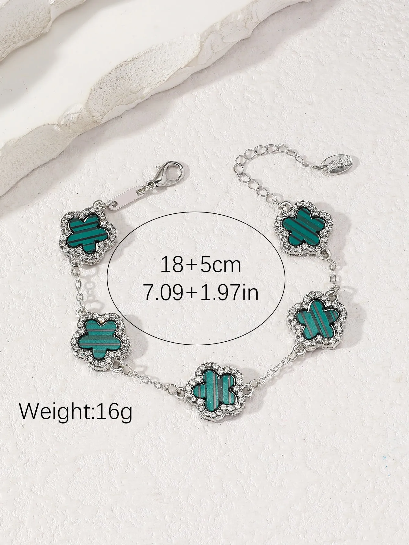 Clover Shaped Rhinestone Inlaid Chic Lady Bracelet Suitable