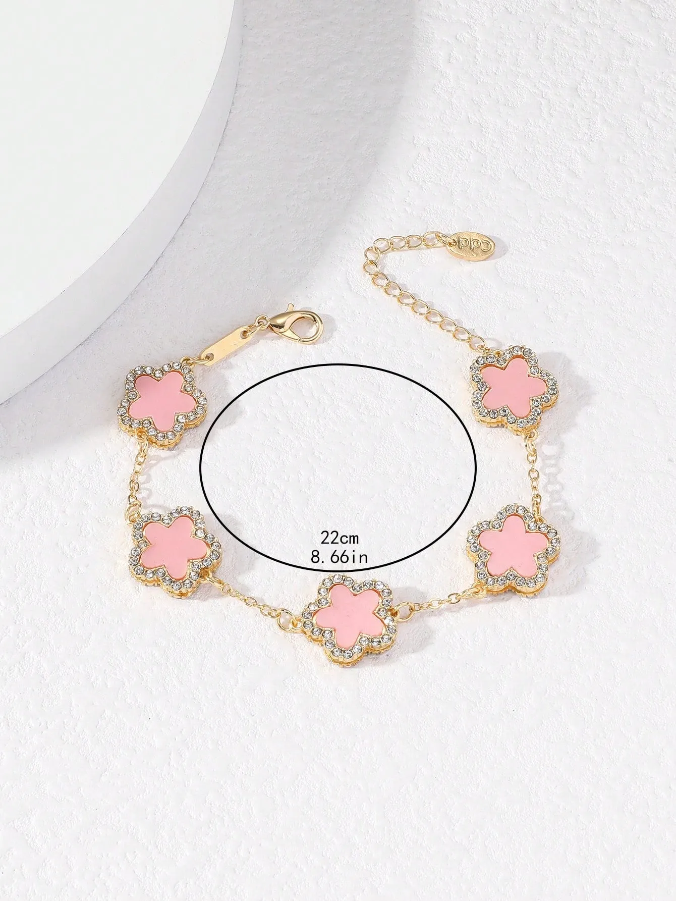 Clover Shaped Rhinestone Inlaid Chic Lady Bracelet Suitable