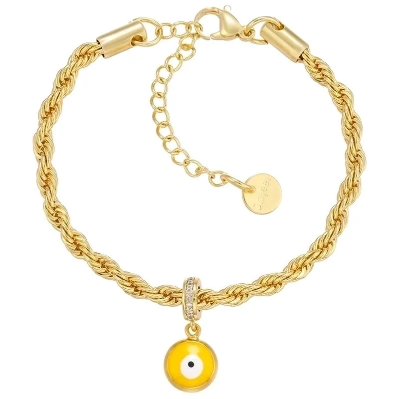 Color Dripping Eye Bracelet Twist Stainless Steel Bracelet European And American Style Jewelry