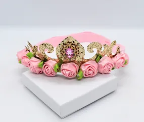 Crown with Roses/ Adjustable Headband