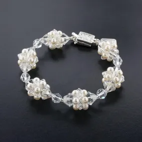 Crystal & Pearl Cluster Bracelet