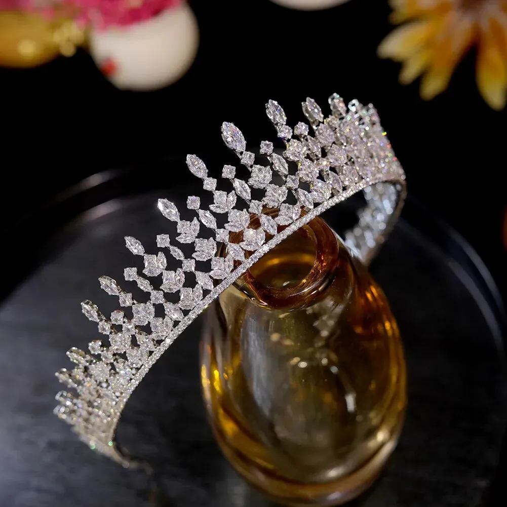 Crystal Tiara Bridal Silver Crown