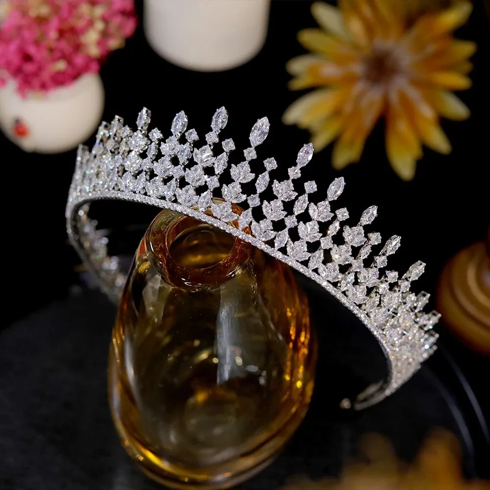 Crystal Tiara Bridal Silver Crown