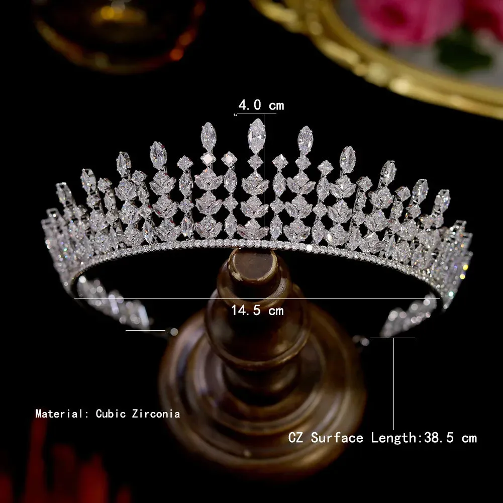Crystal Tiara Bridal Silver Crown