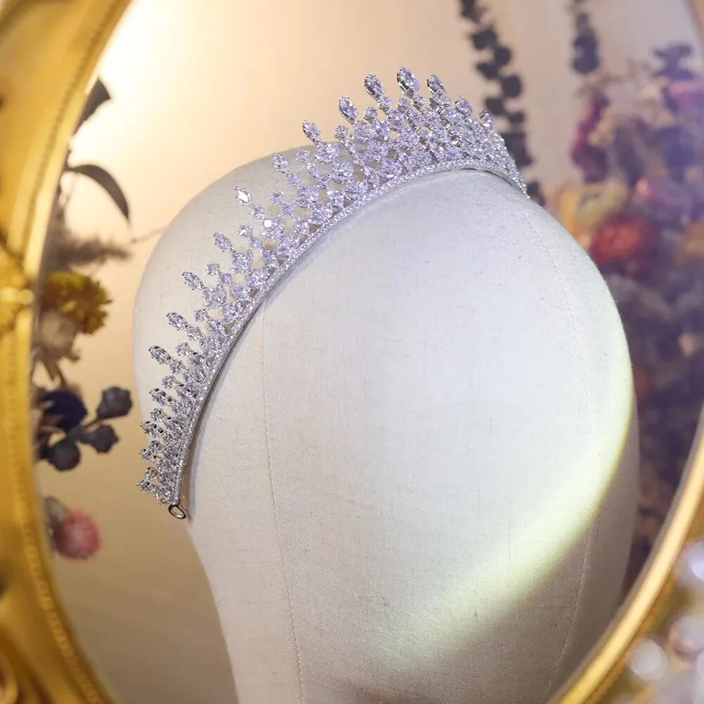 Crystal Tiara Bridal Silver Crown