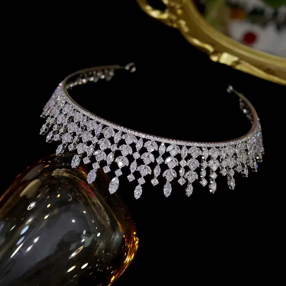 Crystal Tiara Bridal Silver Crown