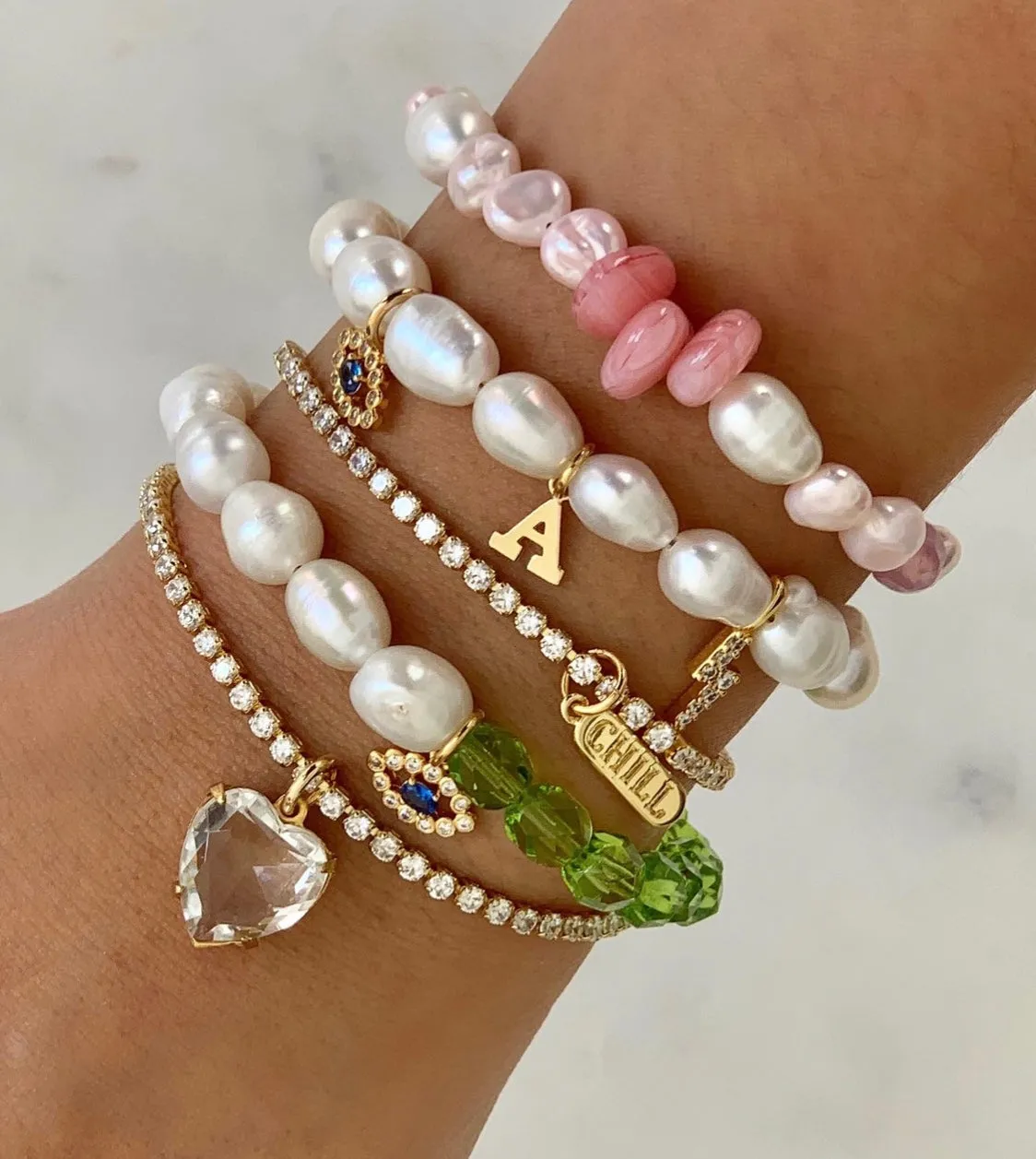 CUSTOM PEARL DROPS BRACELET