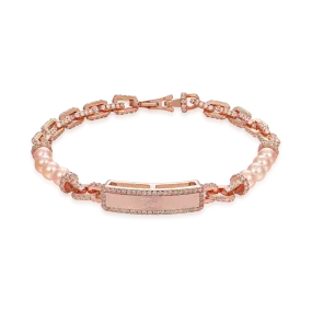 Custom Pearl Name Tag Bracelet - 5mm