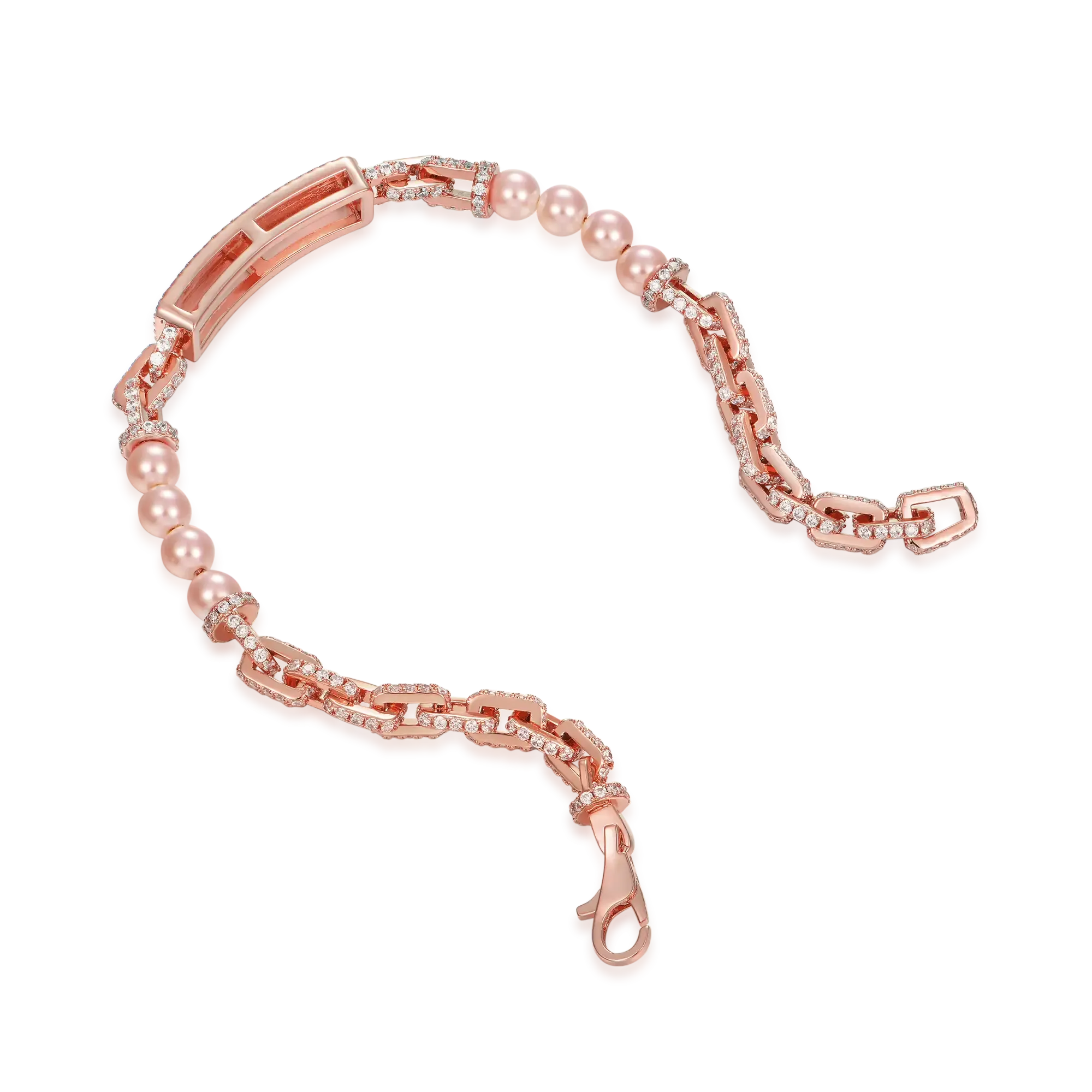 Custom Pearl Name Tag Bracelet - 5mm