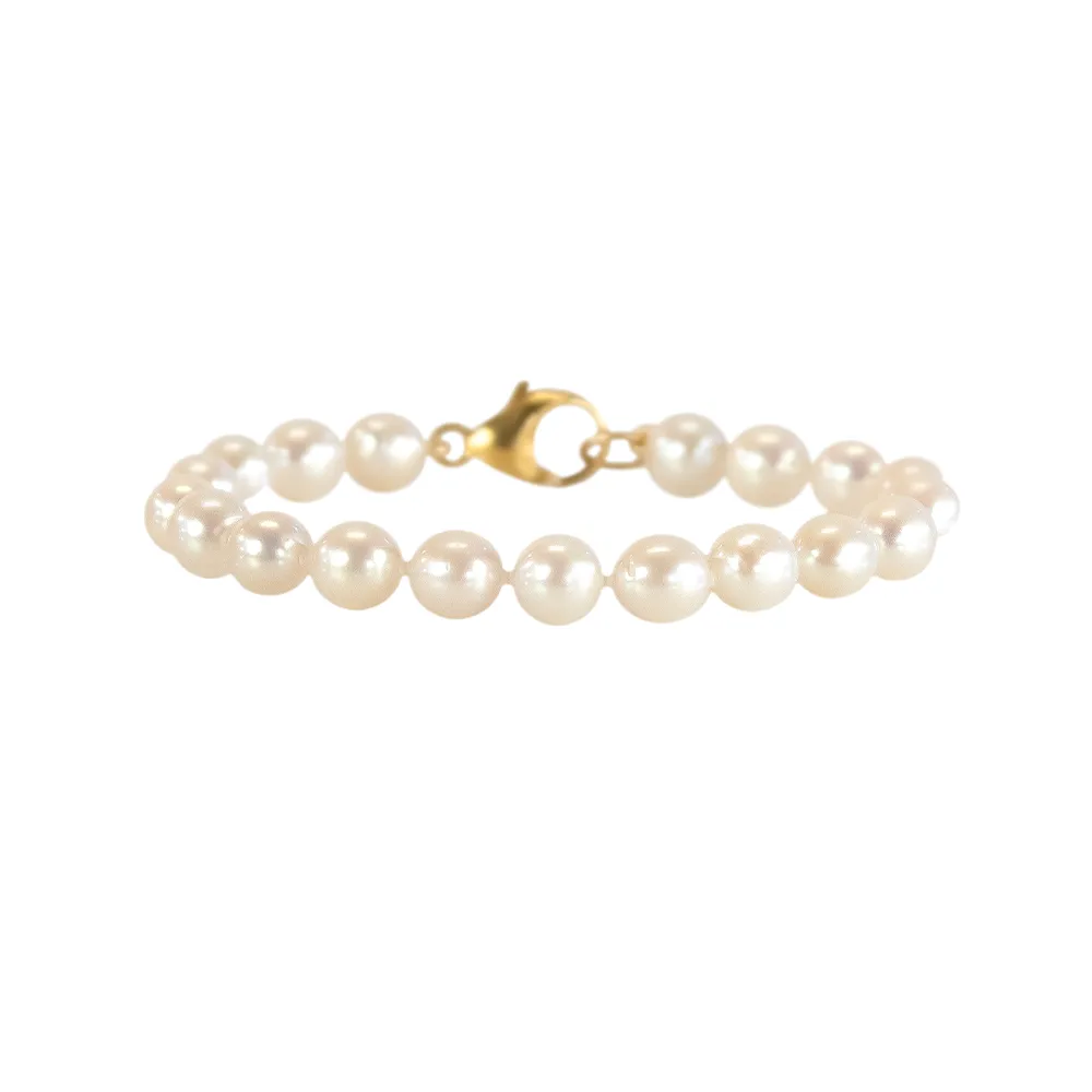 Cute As A Button - Pearl Bracelet - 14k Gold Lobster Clasp