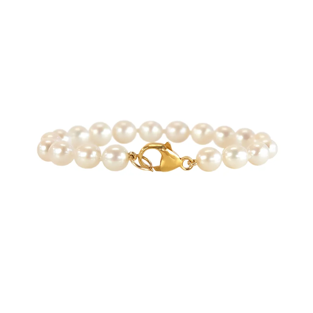 Cute As A Button - Pearl Bracelet - 14k Gold Lobster Clasp