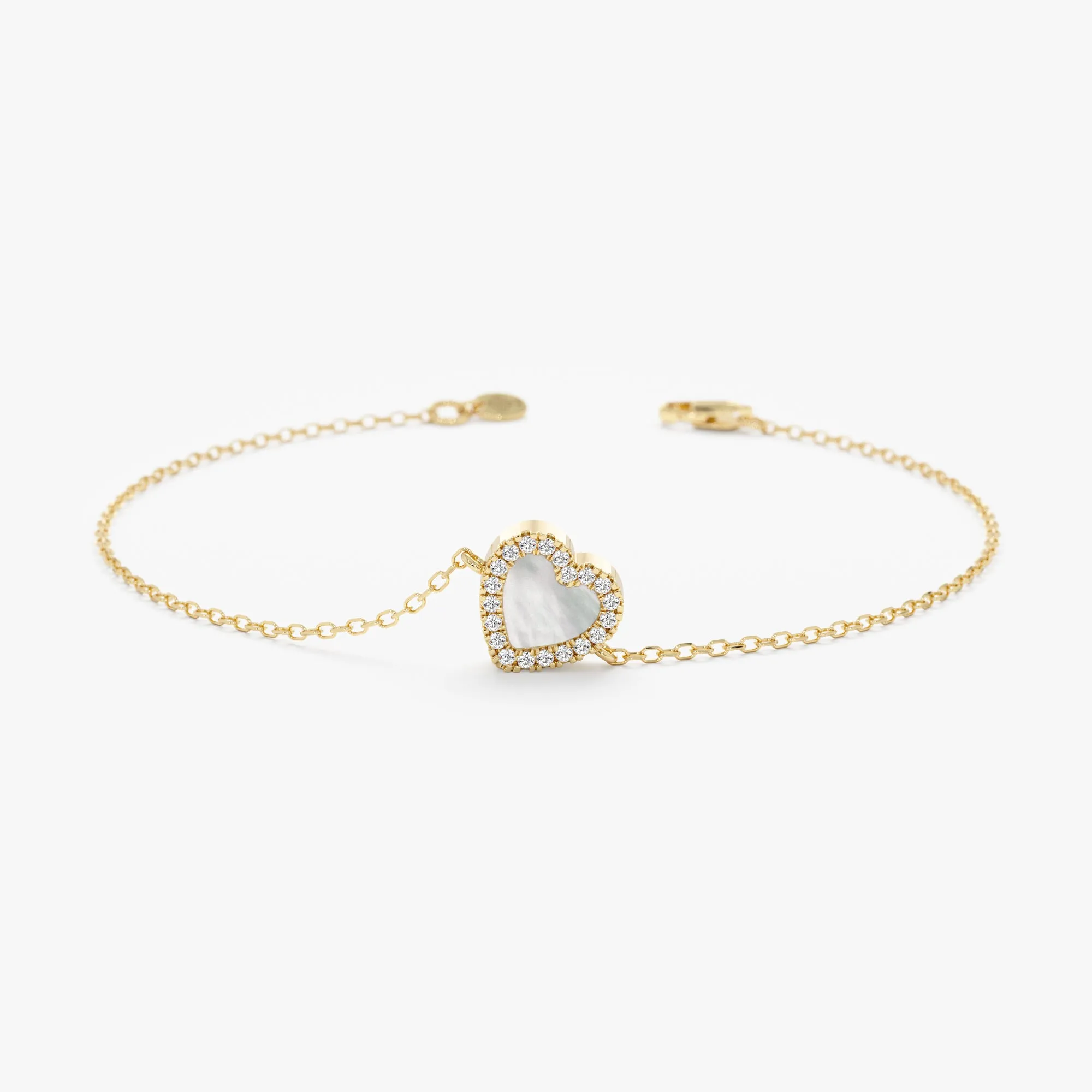 Dainty Pearl Heart Bracelet, Zhuri