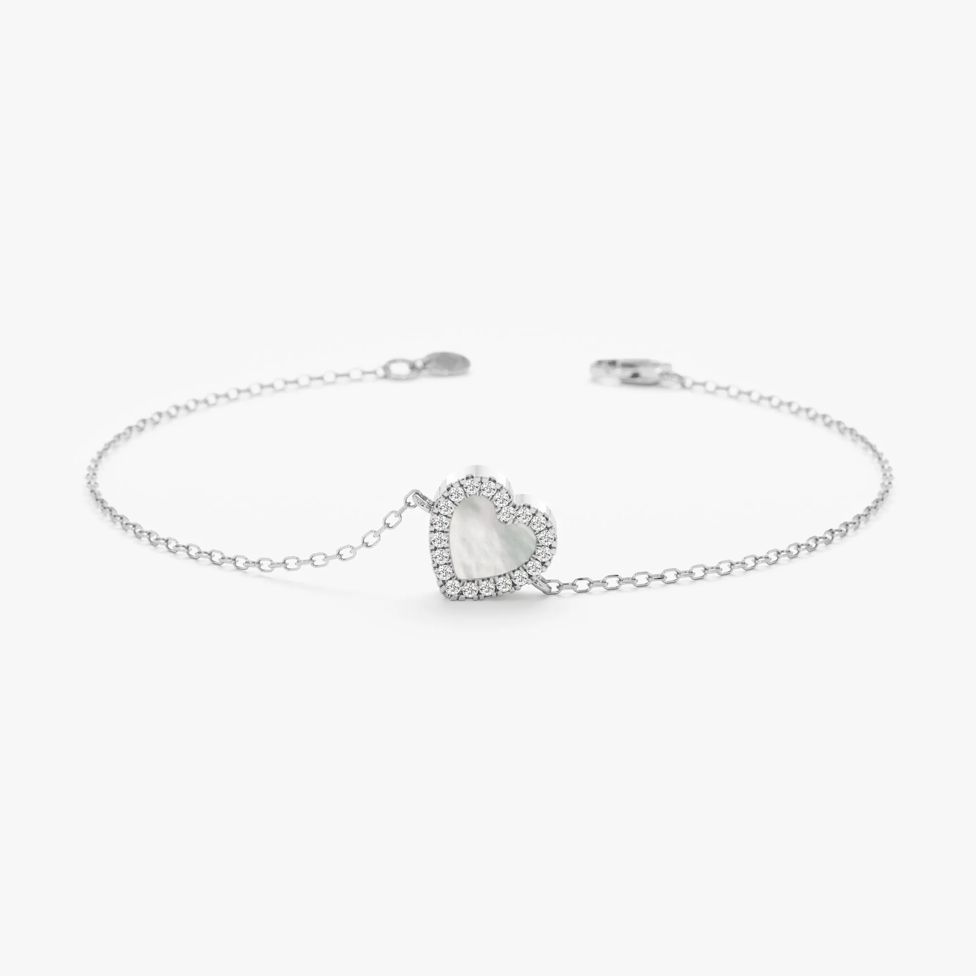 Dainty Pearl Heart Bracelet, Zhuri