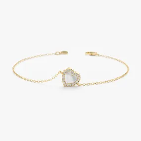 Dainty Pearl Heart Bracelet, Zhuri
