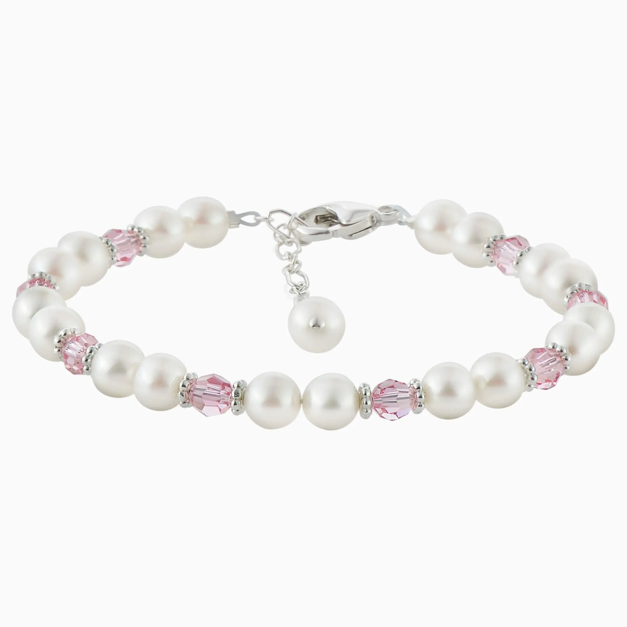 Darling Pearl and Crystal Bracelet in Silver