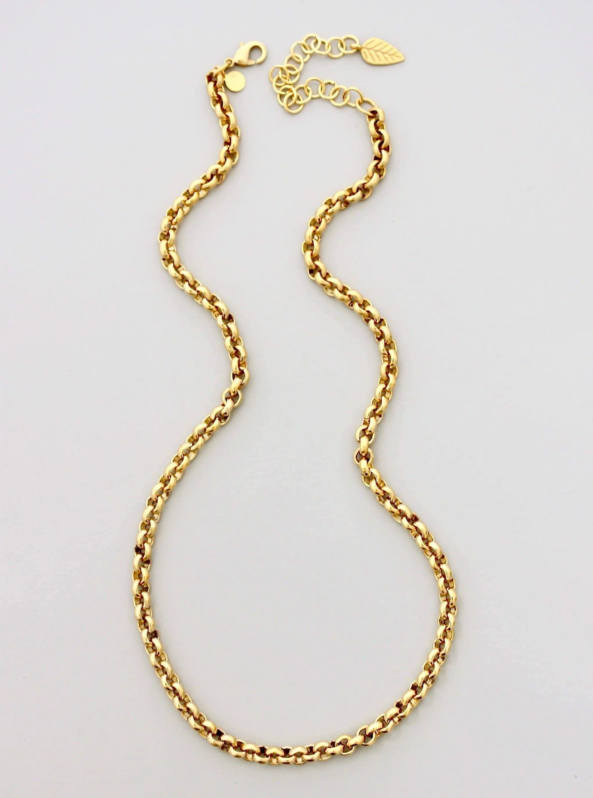David Aubrey Gold Rolo Chain Necklace 22"