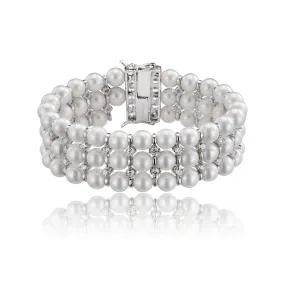 Delphine Monfort Three Row Pearl Bracelet