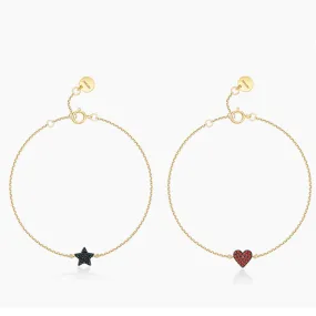 Diamond-inlaid Heart and Star Bracelet for Women Charms Gifts for Mom