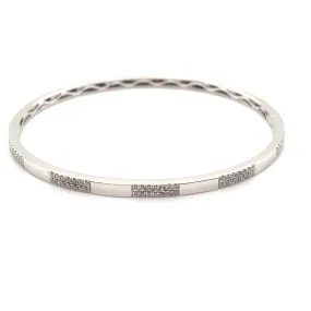 Diamond Pave Section Hinged Bangle