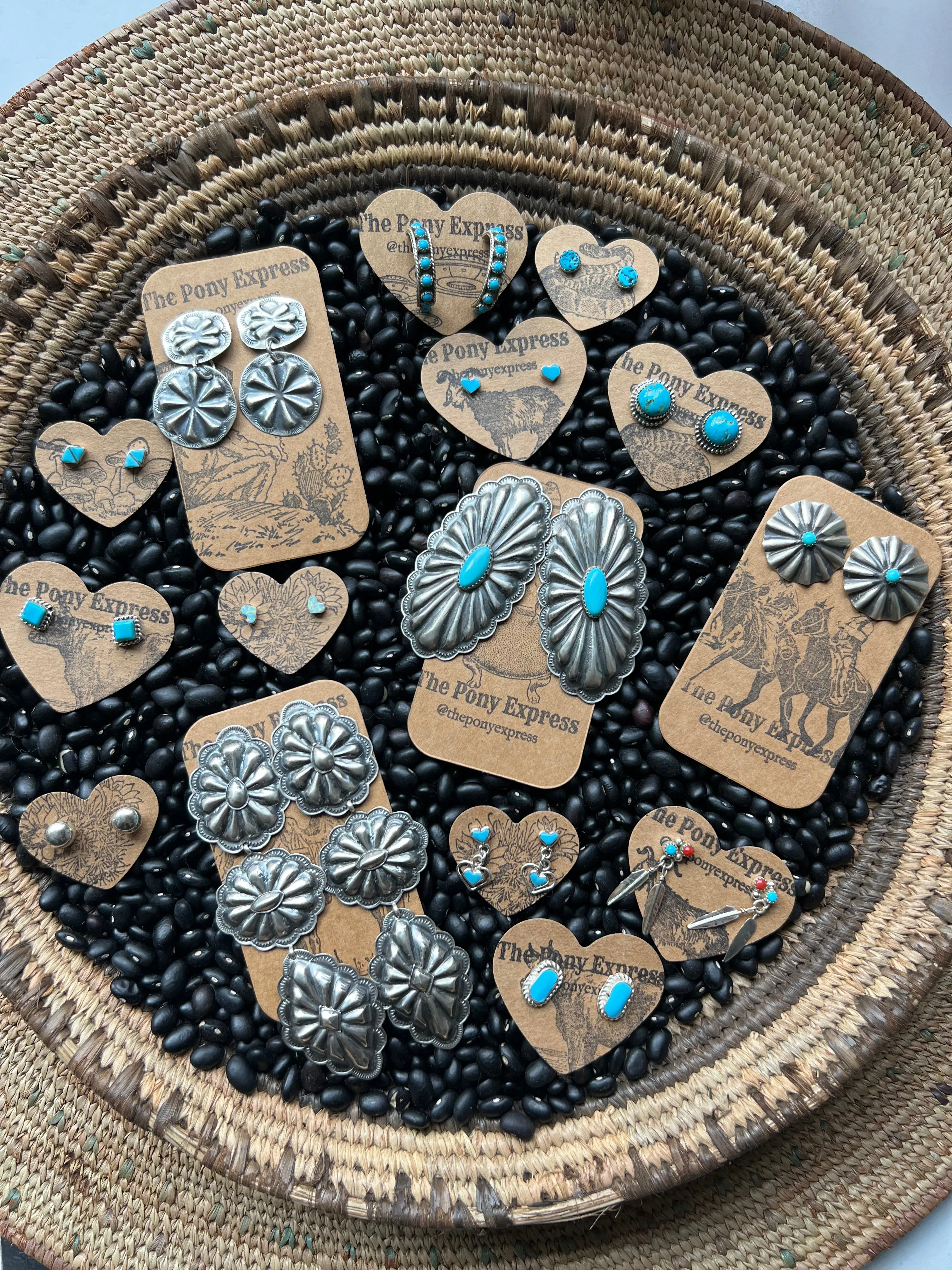 Diamond Turquoise Inlay Studs