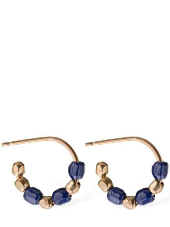 DoDo   Granelli 9kt &amp; blue ceramic earrings 
