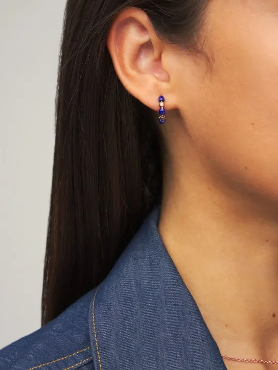 DoDo   Granelli 9kt &amp; blue ceramic earrings 