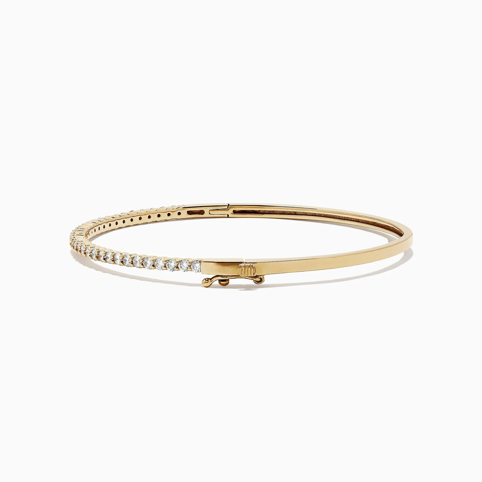 D'Oro 14K Yellow Gold Diamond Bangle, 1.00 TCW