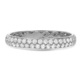 Double Diamond Basket Weave Eternity Band