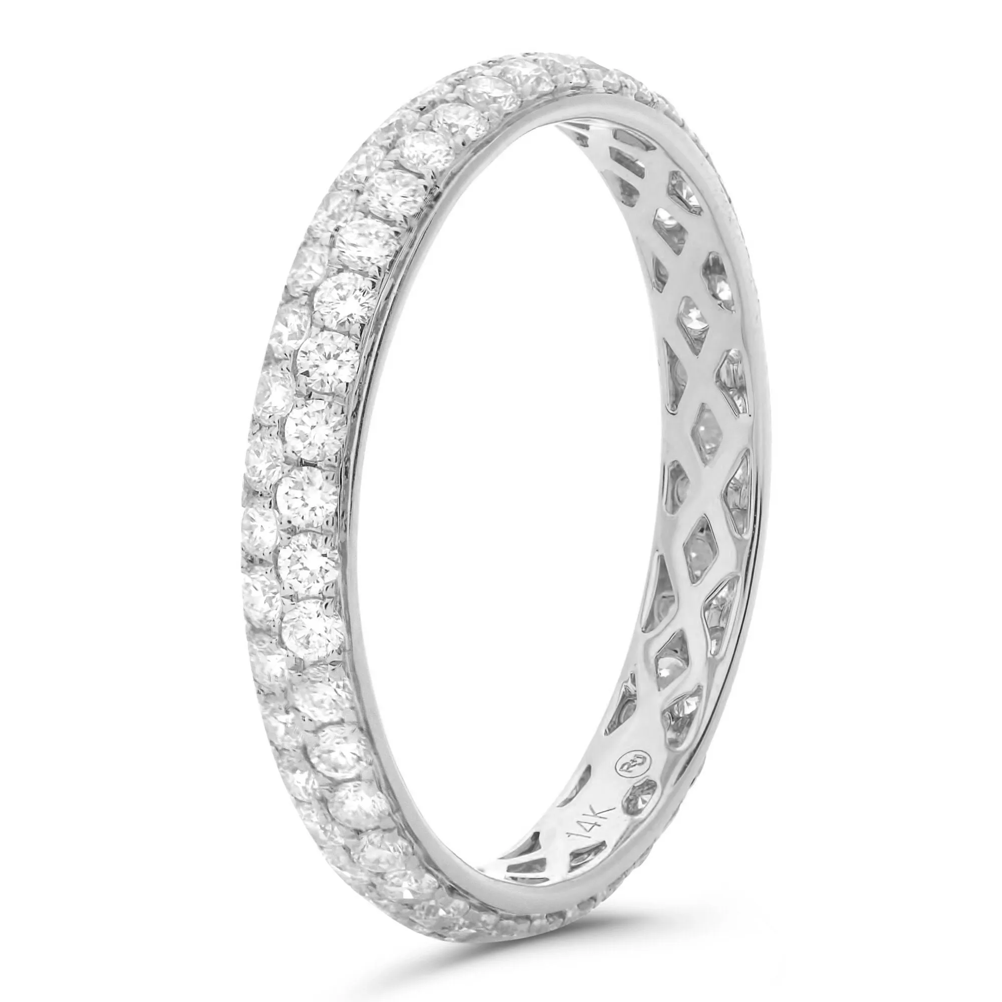 Double Diamond Basket Weave Eternity Band