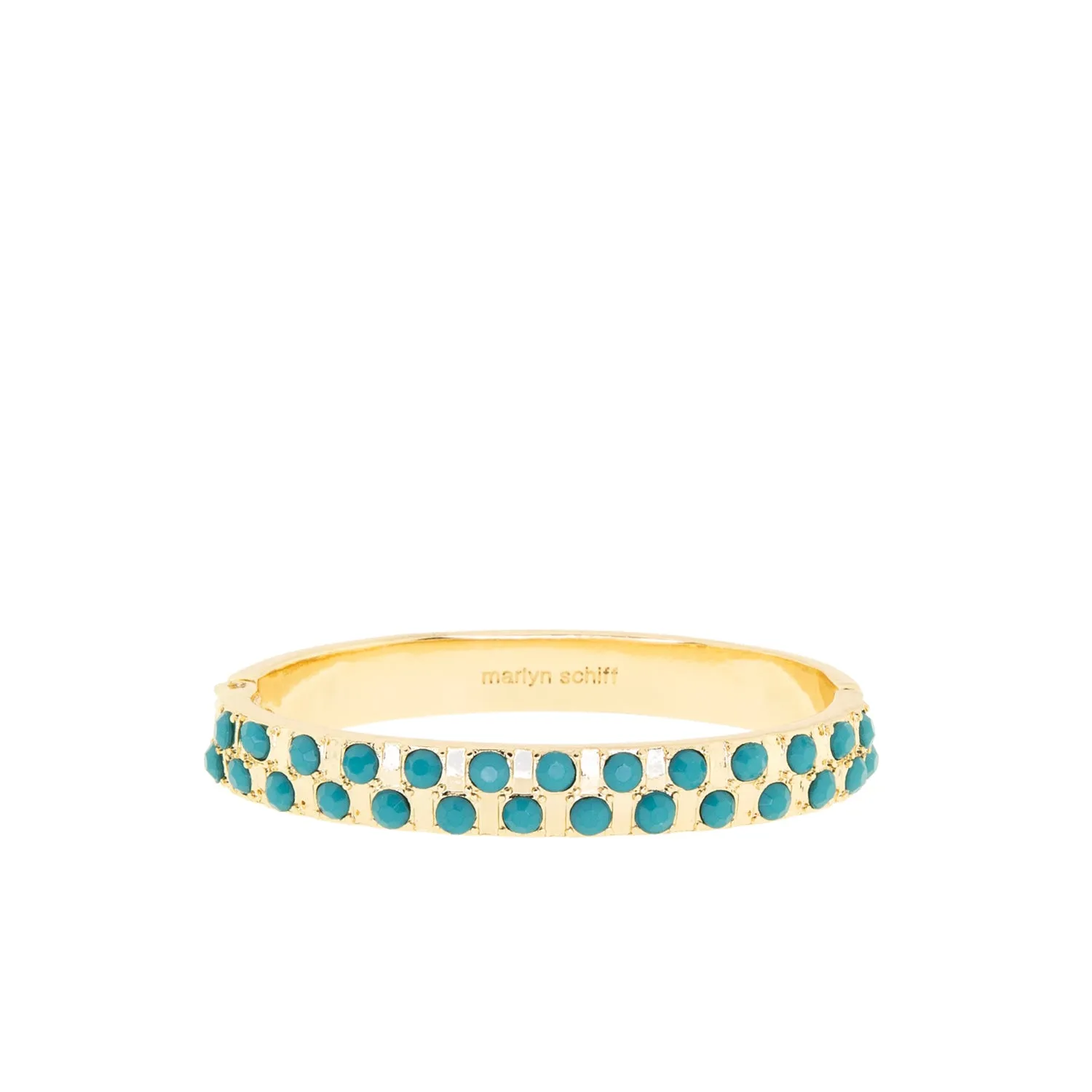 double row stone hinged bangle