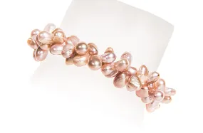 Double Strand Irregular Pink/Purple Freshwater Pearl Bracelet