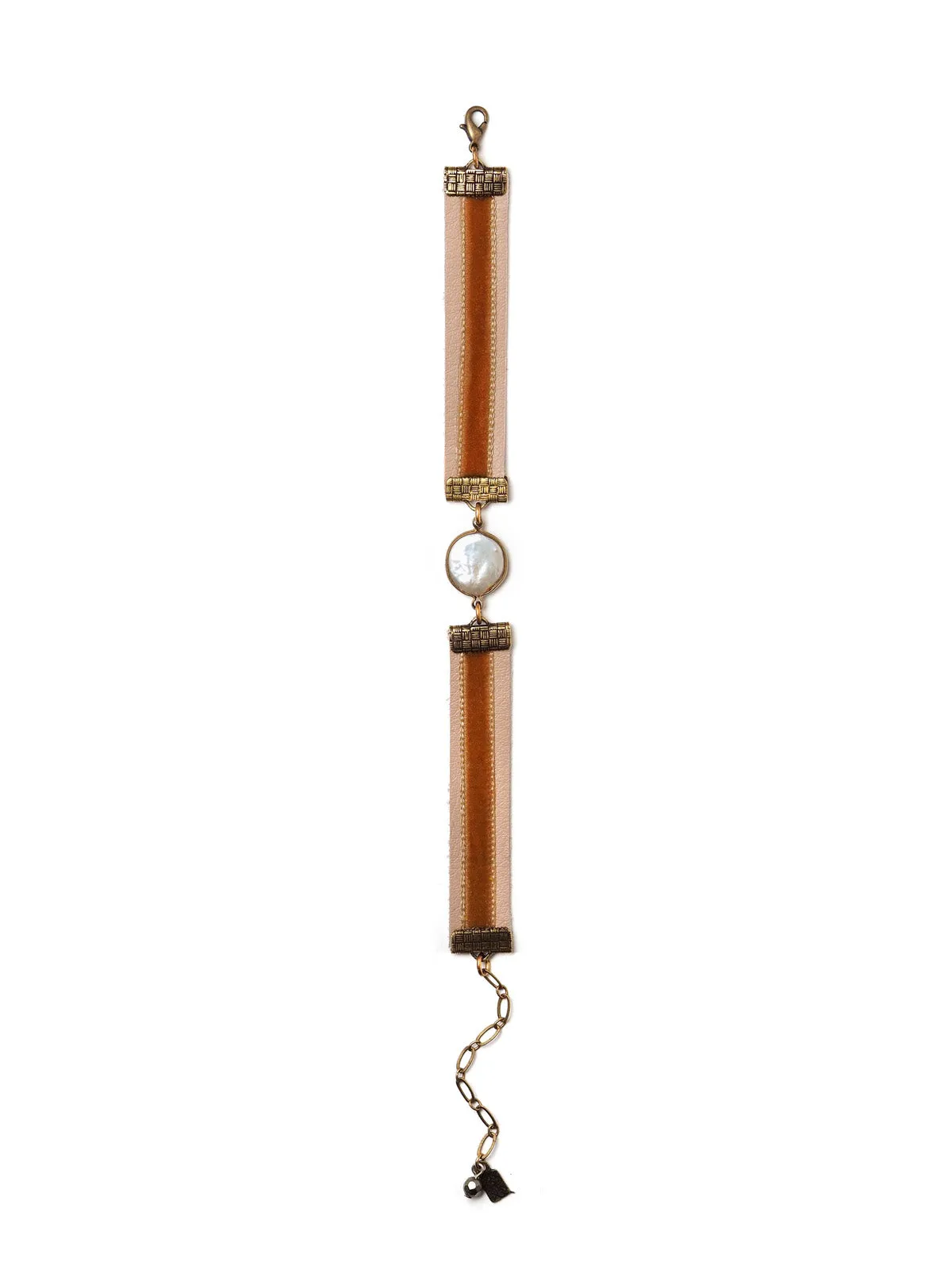 Drusilla Bracelet In Orange And Pink With Coin Pearl