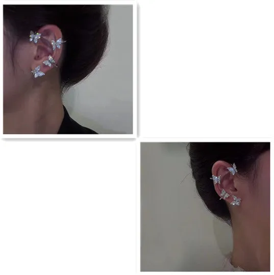 Elegant Butterfly Ear Clip Earrings - Non-Pierced, Fashionable Ear Clips, Hypoallergenic Earrings, Nature-Inspired Accessory