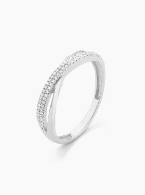 Ella Stein Crisscross Stackable Ring in Sterling Silver - Size 7