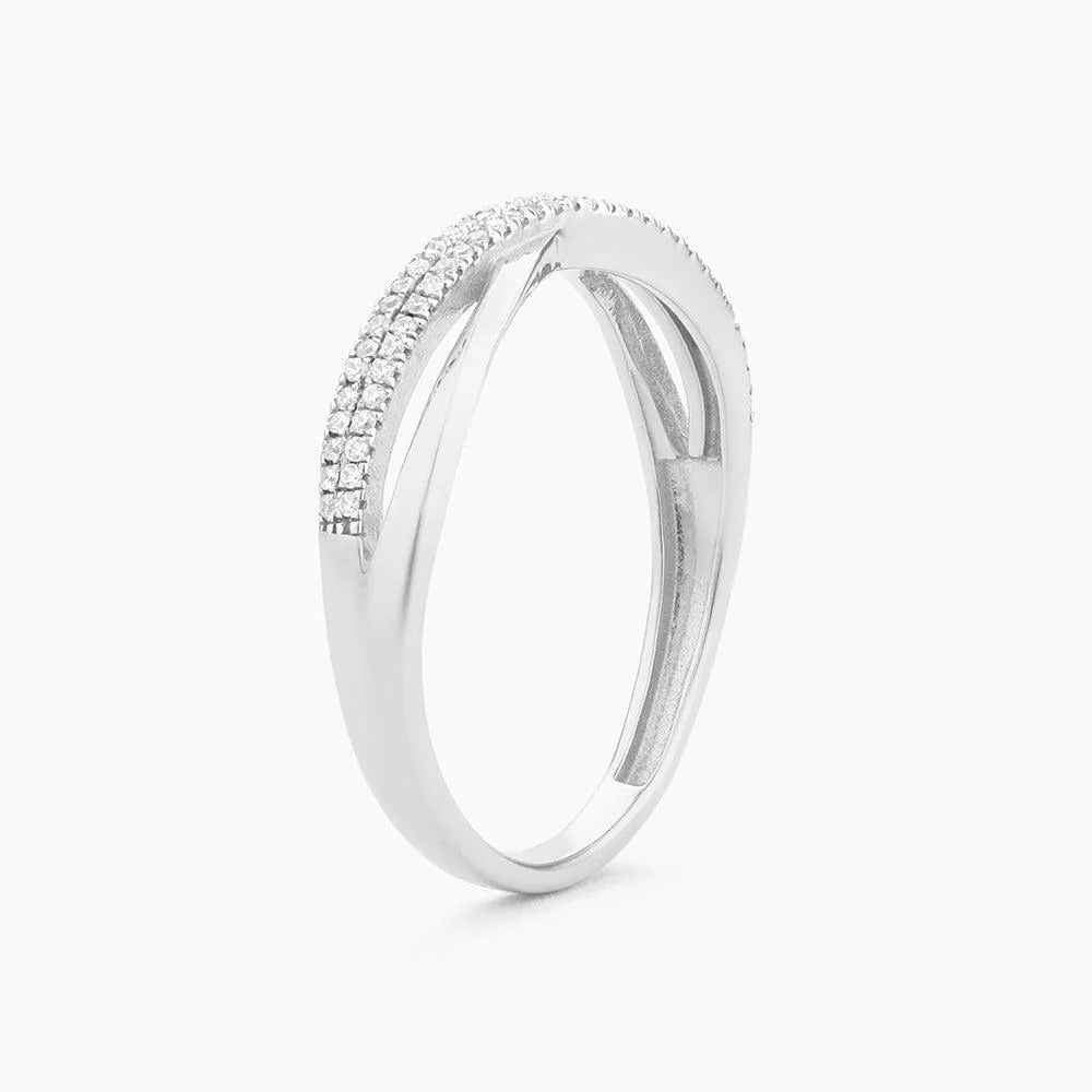 Ella Stein Crisscross Stackable Ring in Sterling Silver - Size 7